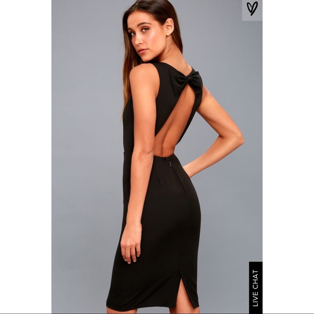 NWT LULUS be mine black midi dress